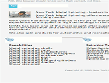 Tablet Screenshot of newtechmetalspinning.com